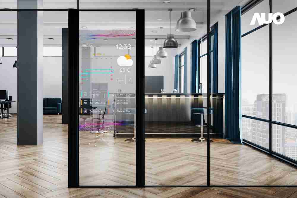 60吋Micro LED透明窗屏显示器，，可依需求调整并延伸应用于不同场域，，，，包括汽车侧窗或家庭玄关、、、智慧橱窗、、、、商业展示等面向，，提供丰富的信息娱乐内容